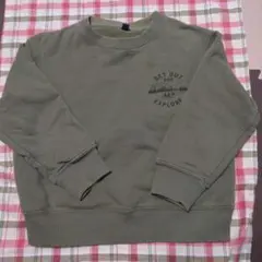 120 ユニクロ　長袖トレーナー　グリーン