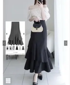 GRL ティアードフリルアシンメトリーマーメイドスカート［gc300］