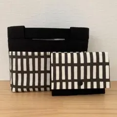 バッグインバッグ&ポーチ☆格子柄チャコール