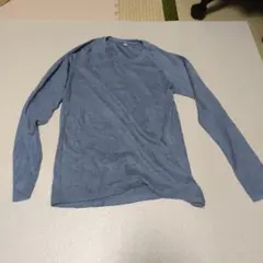 H594 青の長袖トップス ヒートテック