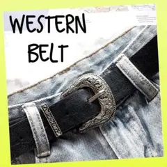 新品 ウエスタンベルト ブラック 黒 ヴィンテージ レディース メンズ 古着