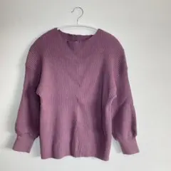 パープルニット 長袖