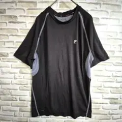 フィラス ポーツ Tシャツ クルーネック半袖 S 黒 ランニング トレーニング
