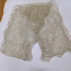 流行りの白✕ゴールドラメ格子柄シワ加工レース帯揚げ