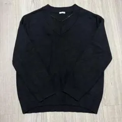 GU ジーユー Vネック ニット セーター ブラックL レディース