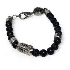 わ*K様 DIESEL ディーゼル ブレスレット 数珠 ブラック シルバー