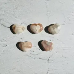 【縦貫通】桜瑪瑙　ハート　5個セット(N-664)