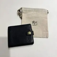 美品 レア　ILBISONTE　イルビゾンテ 二つ折り財布　スナップ折財布　黒のサムネイル