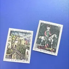3708 外国切手 ルクセンブルグ 1969年 美術切手 凹版 2種