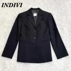 【美品】INDIVI テーラードジャケット ウール 36 ブラック