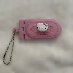 ハローキティ ミラー付きエチケットブラシさくらんぼピンク