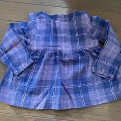 babyGap ネイビー系チェック ブラウス 90
