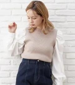 INGNI 袖異素材パワショルニット