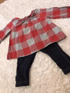 【セール中】Gap ギンガムチェック  チュニック　レギンス　セット　80