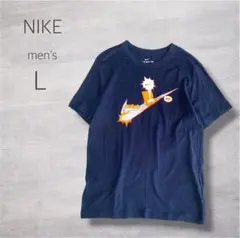 NIKE ナイキ Tシャツ L ネイビー カジュアル プリント デザイン ロゴのサムネイル