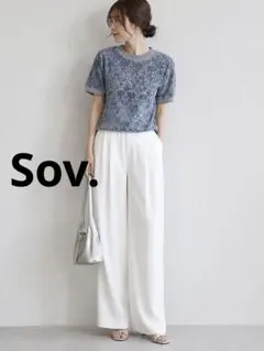 sov. ソブ ジャガード 半袖 トップス ニット ダブルスタンダード