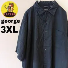 USA古着 george　半袖ボタンシャツ3XL　ブラックのサムネイル