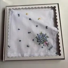 新品•未使用 WAKO 和光 手刺繍 ハンカチーフ 刺繍 花束 ブーケ ハンカチのサムネイル