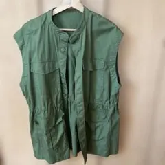 BACK NUMBER ノースリーブベスト M オリーブグリーン