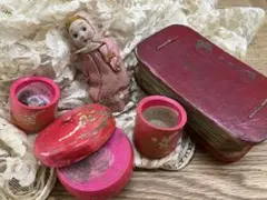 昭和レトロ　文化人形　おままごと　セット　駄玩具のサムネイル