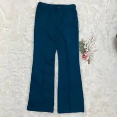 アースミュージックアンドエコロジー (L) フレアパンツ センタープレス 美脚