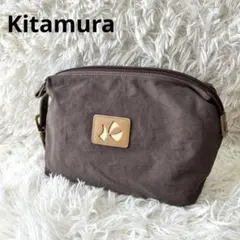 Kitamura ナイロン クラッチバッグ ブラウン ポーチ セカバ