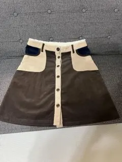 コーデュロイミニスカート ブラウン/ベージュ/ネイビー