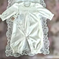 赤ちゃんの城　日本製　シルク混　2way ベビードレス　新品♦シミ有