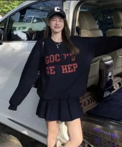 スウェット+プリーツスカートセットアップ