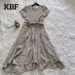美品 KBF ケービーエフ ロング丈 ワンピース ヘム 変形 ウエストリボン F