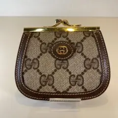 【極美品】GUCCI がま口ケース　オールドグッチ　茶色　小銭入れ 楽天市場】オールドグッチ がま口 コインケースの通販
