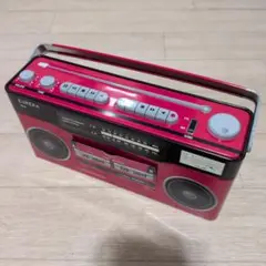EUREKA 赤 カセットコーダー FM/AMラジオ缶