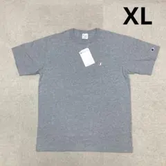 新品　チャンピオン　半袖Tシャツ　ワンポイント刺繍　グレー　XL
