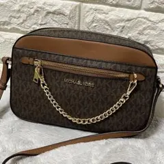 極美品✨マイケルコース ショルダーバッグ カメラバッグ ゴールドチェーン 茶