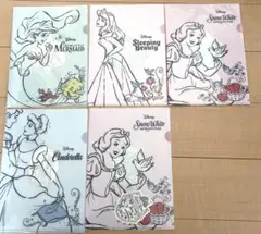 【新品】ディズニープリンセス クリアファイル5枚セット（ステッカー付き）