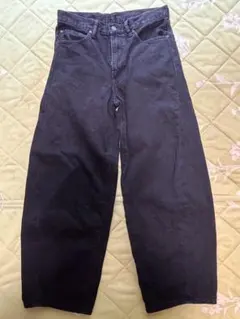 GU バレルレッグジーンズ ブラック