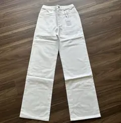 MEZELF ワイドストレートホワイトデニムパンツ Sサイズ 新品タグ付