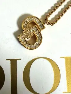 大人気！　ディオール　ネックレス　CDロゴ　ラインストーン　ゴールド