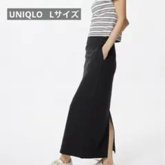 UNIQLO ストレッチダブルフェイスナロースカート ブラック Lサイズのサムネイル