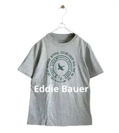 Eddie Bauerエディバウアー プリントTシャツ ライトグレー メンズS