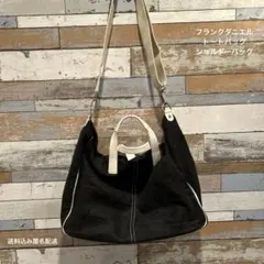 フランクダニエル　黒 キャンバス ショルダーバッグ