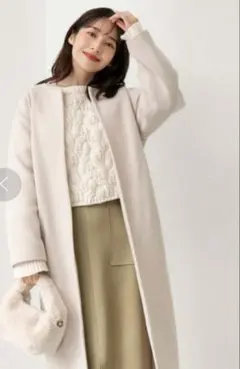 【fifth】ベルト付きノーカラーコート