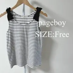 【美品】 レディース タックトップ リボン pageboy 可愛い ガーリーのサムネイル