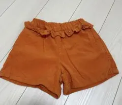 Seraph オレンジ フリルウエスト コーデュロイハーフパンツ 130cm