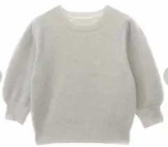 31 Sons de mode パフスリーブ ラメニット五分袖セーター グリーン