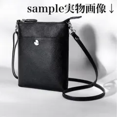 スマホショルダー 斜めがけ ブラック 2way ポーチ 本革 黒色