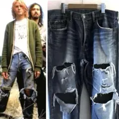glamb 18ss Mess denim ダメージ加工 ワイド デニムパンツ - メルカリ