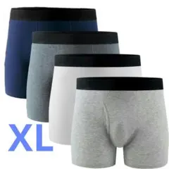 POPKOK ボクサーパンツ メンズ 前開き 4枚セット XL 大きめサイズ