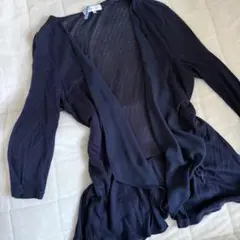 【美品】組曲 KUMIKYOKU カーディガン ネイビー サイズ6 L相当