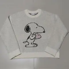 ​GU スヌーピー ジャガードニット セーター S ショート丈 PEANUTS